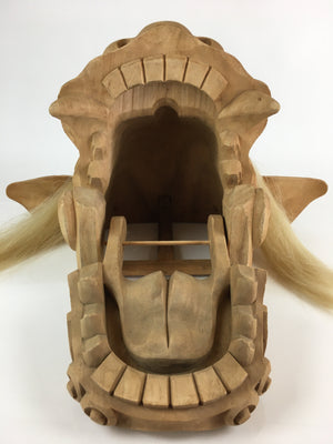 Japanese Wooden Lion Head Shishigashira Vtg Shishi-Mai Folk Craft BD826