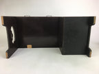 Japanese Wooden Low Desk Vtg 2 Drawers Sliding Door Black Red T242