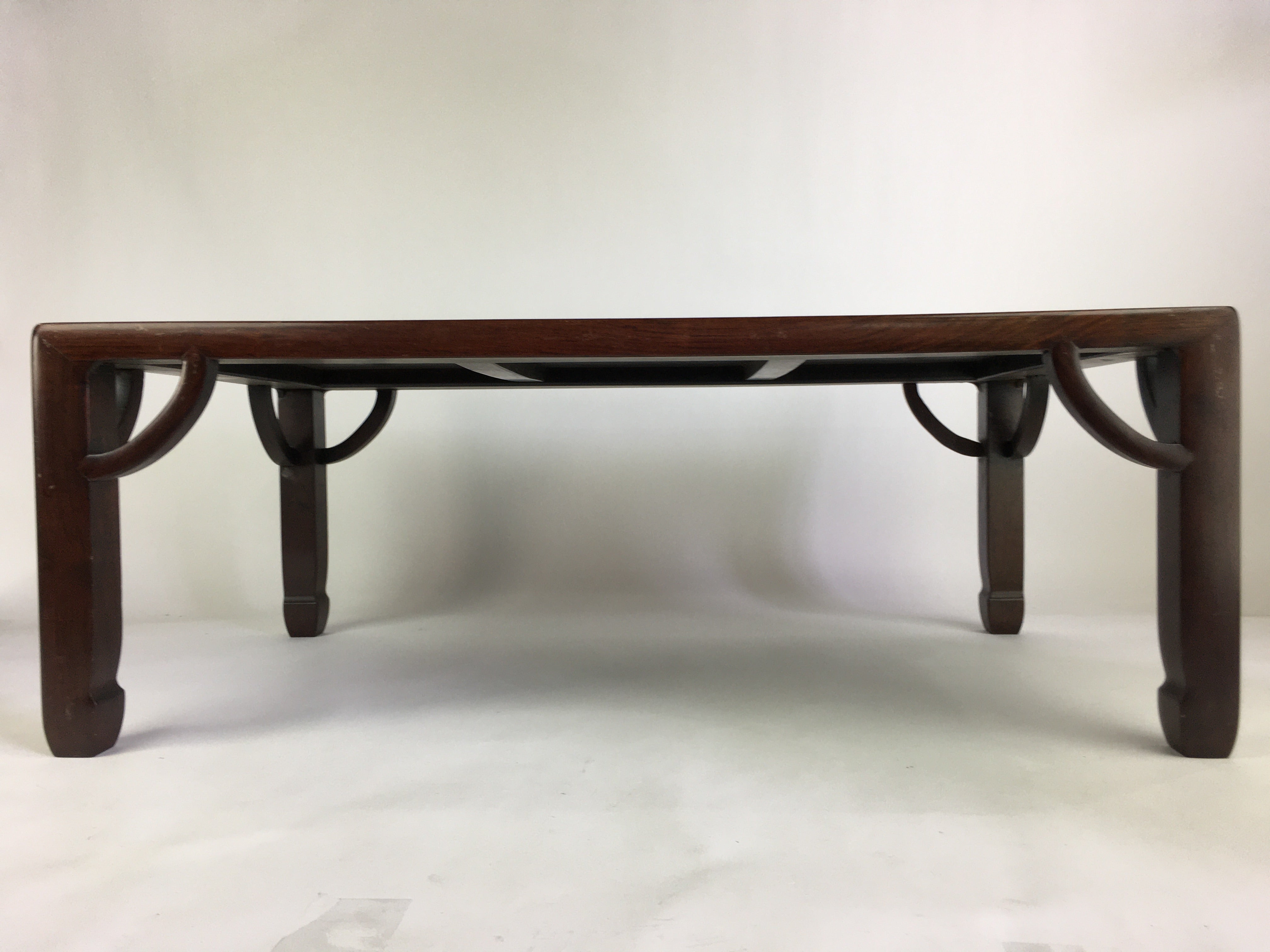 Japanese Wooden Low Table Vtg Rectangle Chabudai Zataku Brown T310