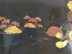 Japanese Wooden Maki-e Bon Tray Obon Vtg Nurimono Camellia UR804