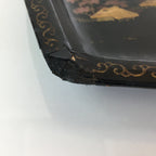 Japanese Wooden Maki-e Bon Tray Obon Vtg Nurimono Camellia UR804