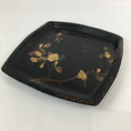Japanese Wooden Maki-e Bon Tray Obon Vtg Nurimono Camellia UR804