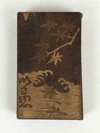 Japanese Wooden Match Box Vtg Handmade Woodworking Brown JK352