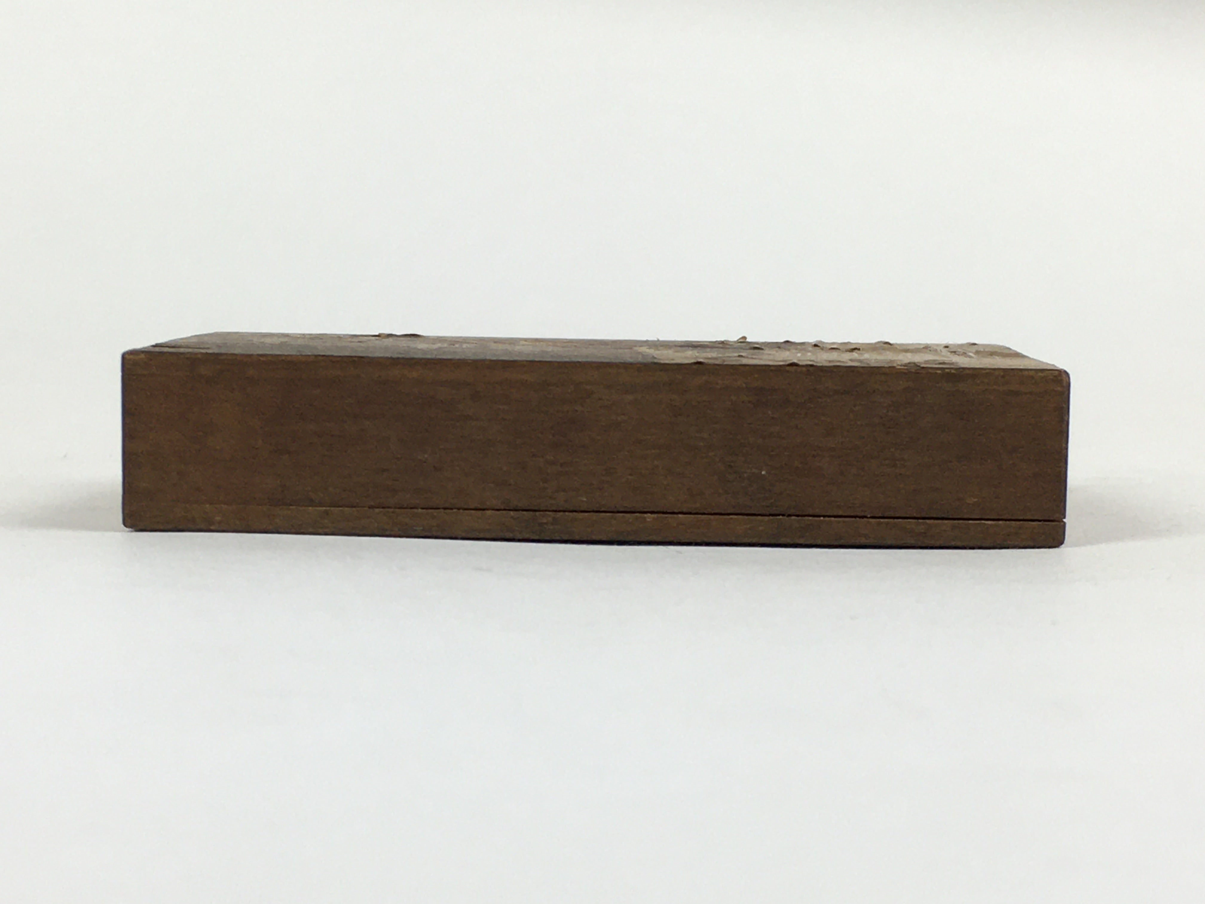 Japanese Wooden Match Box Vtg Handmade Woodworking Brown JK352