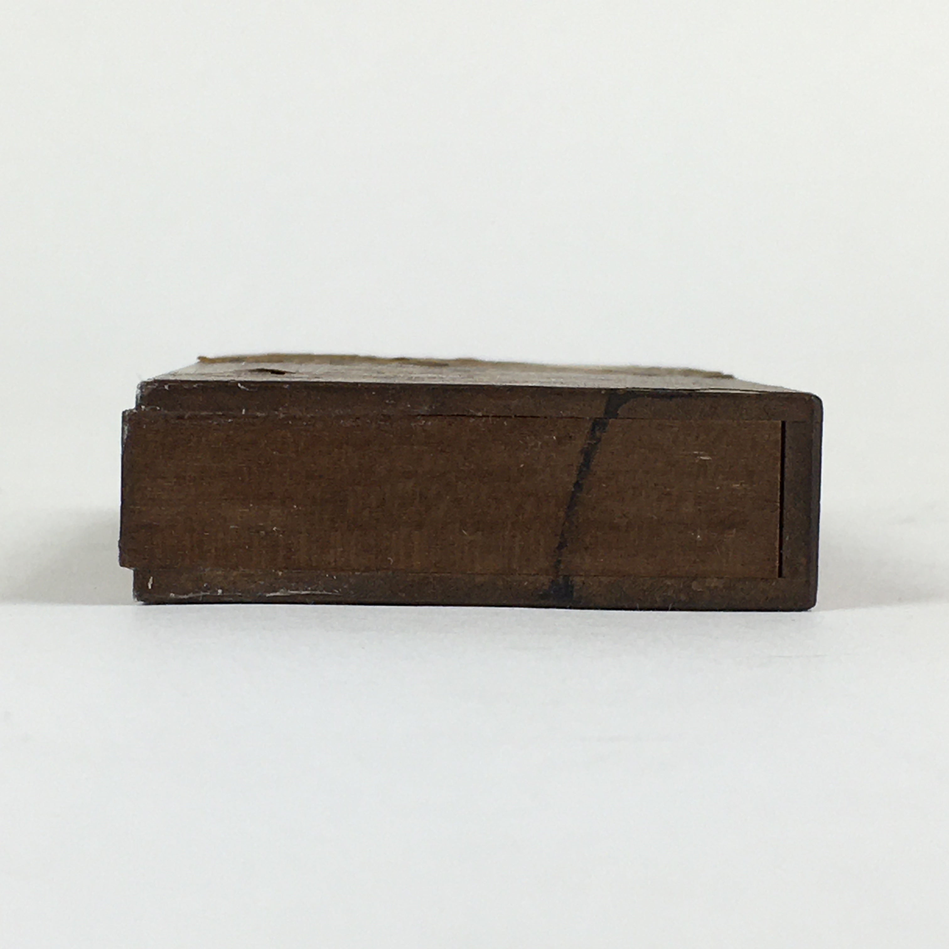 Japanese Wooden Match Box Vtg Handmade Woodworking Brown JK352