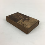 Japanese Wooden Match Box Vtg Handmade Woodworking Brown JK352