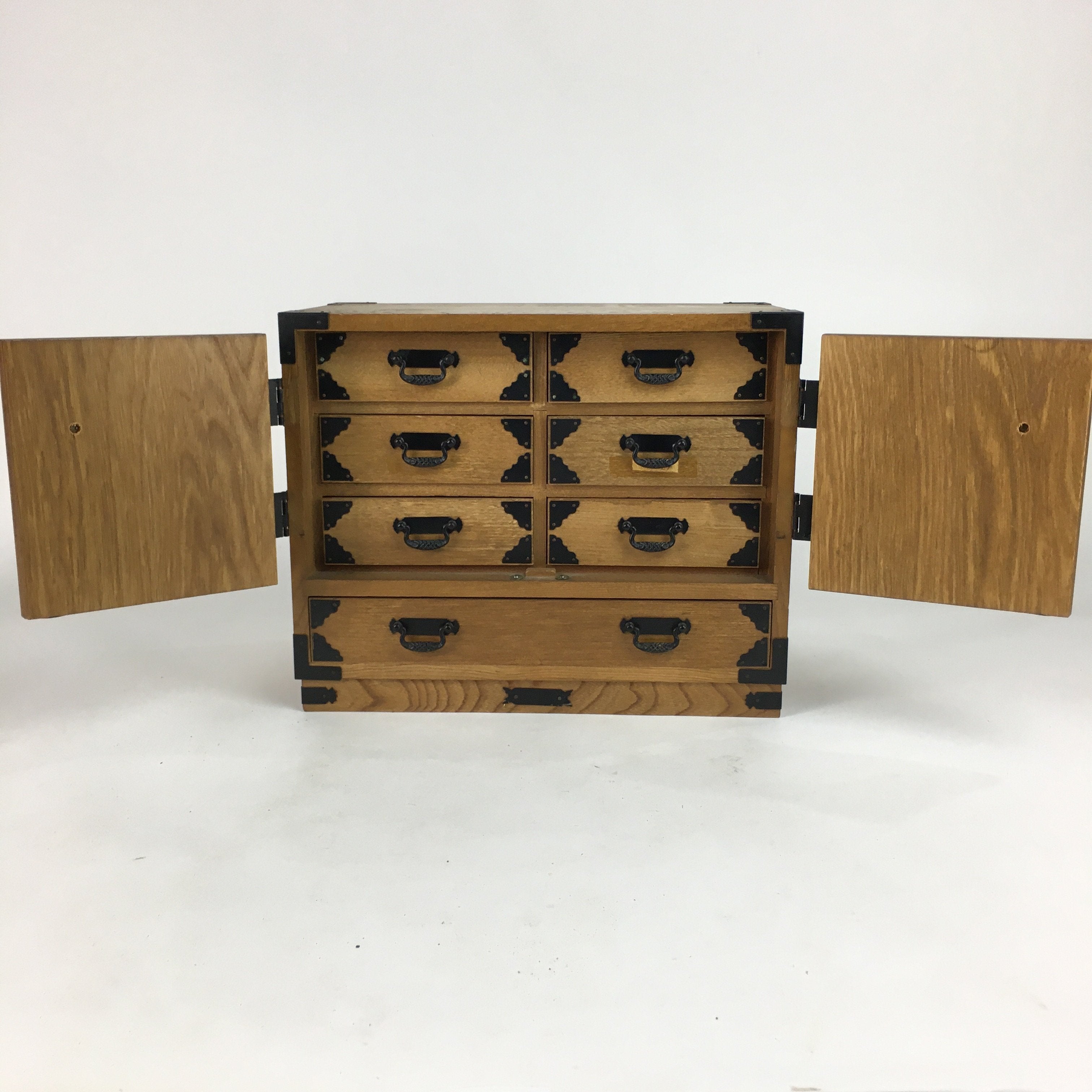 Japanese Wooden Medicine Chest Vtg Accessory box 7 Drawers Kusuri Tansu T253