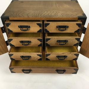 Japanese Wooden Medicine Chest Vtg Accessory box 7 Drawers Kusuri Tansu T253
