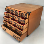 Japanese Wooden Medicine Chest Vtg Kusuri Tansu 17 Drawers T232