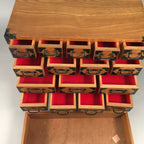 Japanese Wooden Medicine Chest Vtg Kusuri Tansu 17 Drawers T232