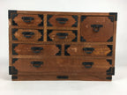 Japanese Wooden Medicine Chest Vtg Kusuri Tansu 8 Drawers Brown T277