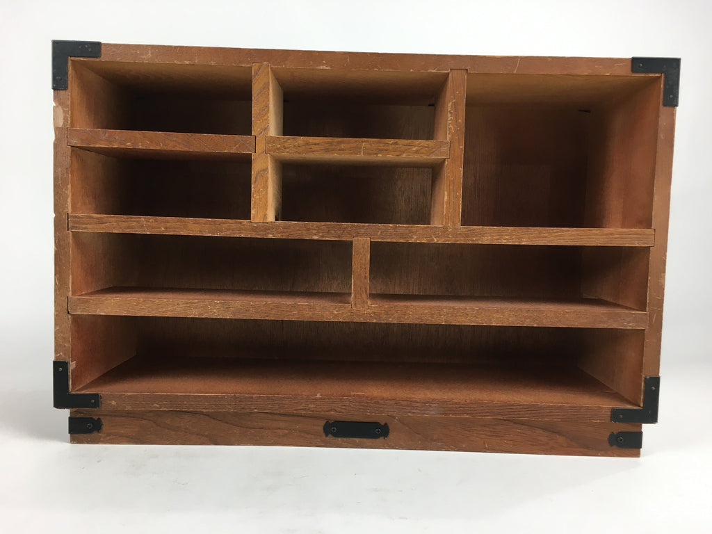 Japanese Wooden Medicine Chest Vtg Kusuri Tansu 8 Drawers Brown T277