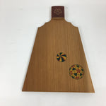 Japanese Wooden Paddle Shape Plate Vtg Battledore Hagoita Sara Brown UR592