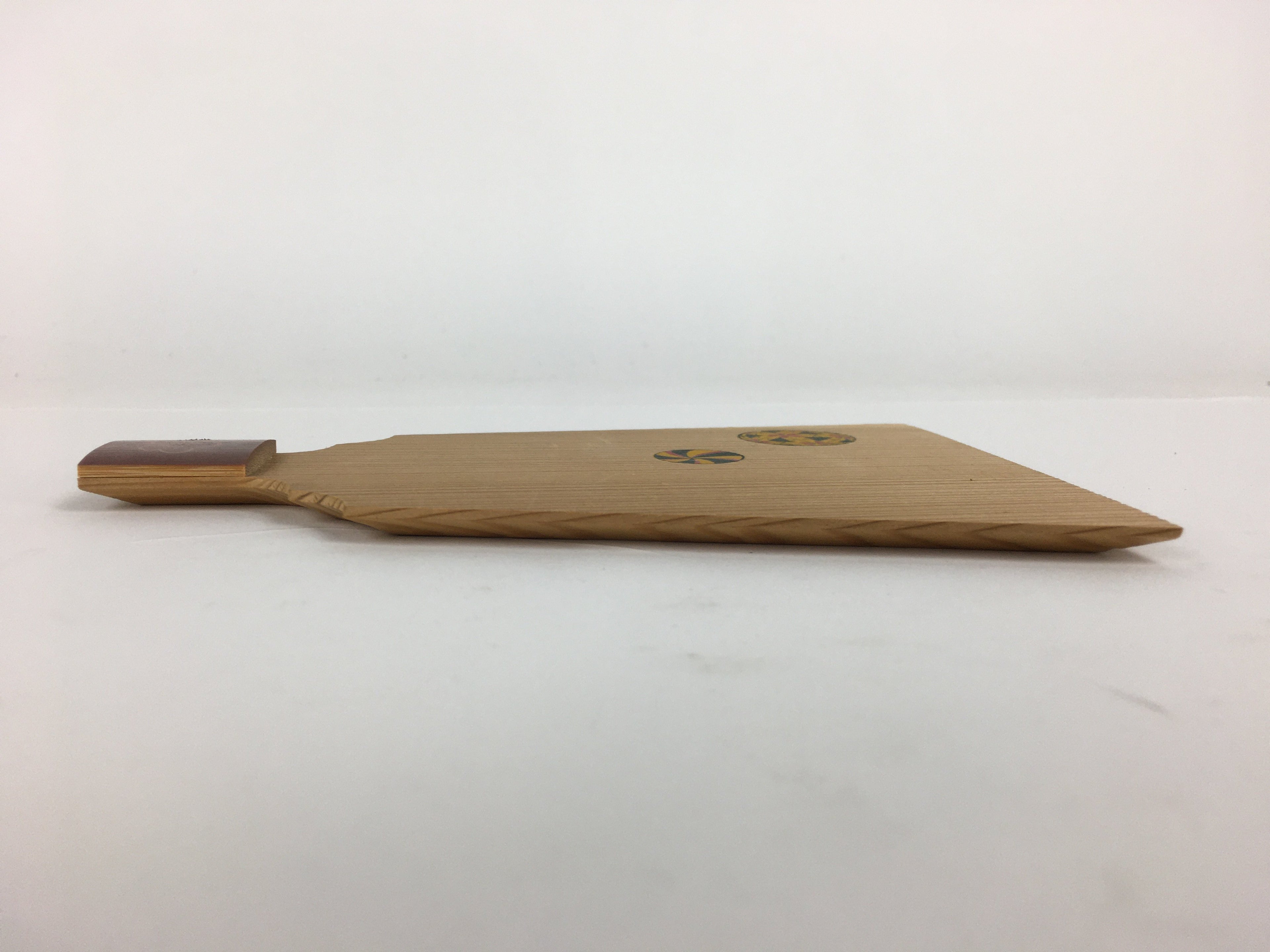 Japanese Wooden Paddle Shape Plate Vtg Battledore Hagoita Sara Brown UR592