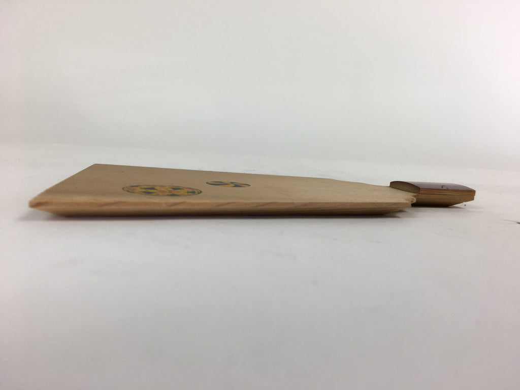 Japanese Wooden Paddle Shape Plate Vtg Battledore Hagoita Sara Brown UR592