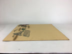Japanese Wooden Panel Art Board Vtg Japanese Castle Pine Tree Picture FL5