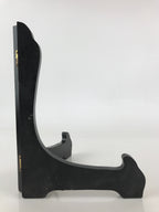 Japanese Wooden Plate Stand Picture Frame Stand Vtg Display Saratate Black JK459