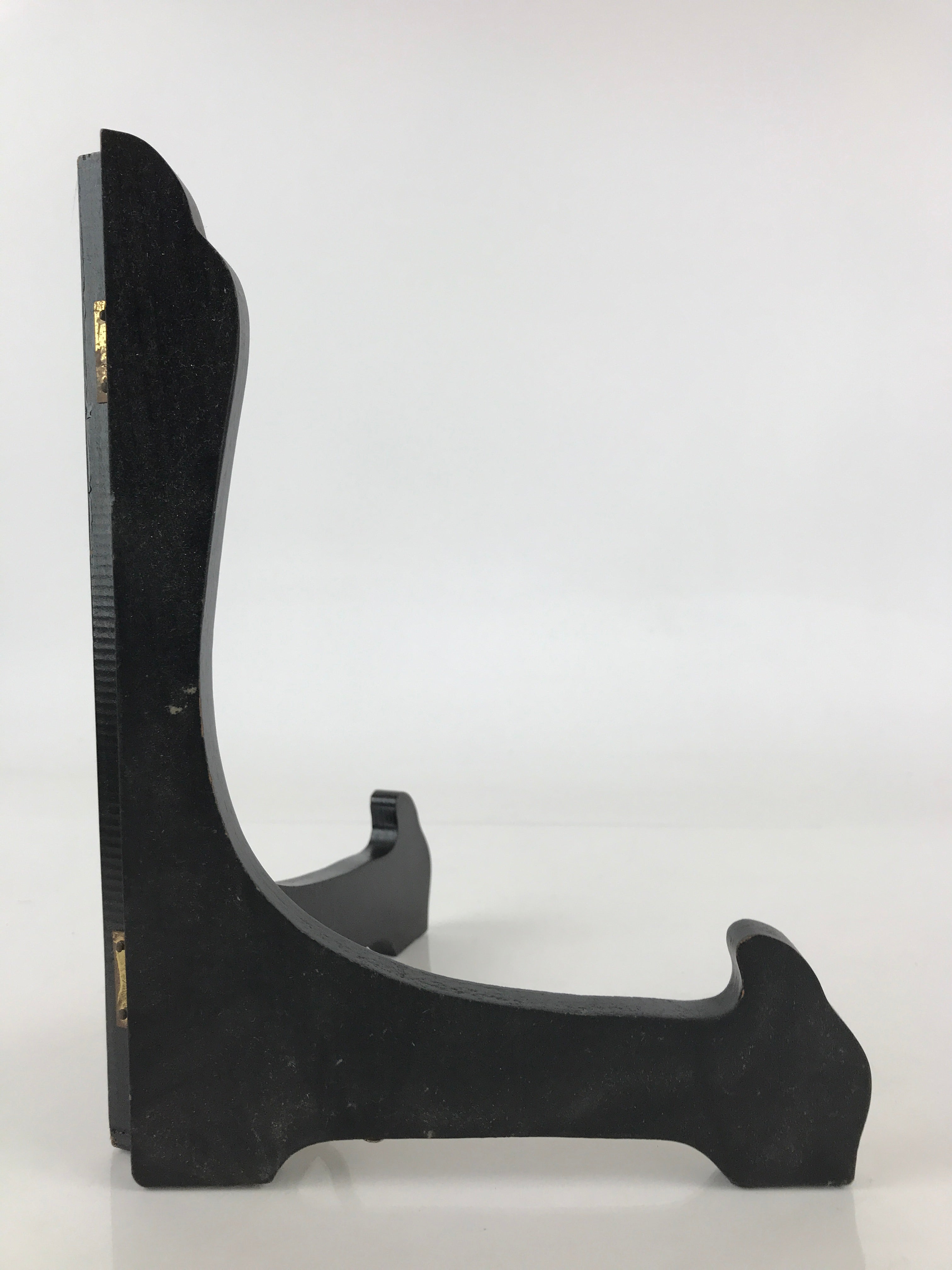 Japanese Wooden Plate Stand Picture Frame Stand Vtg Display Saratate Black JK459