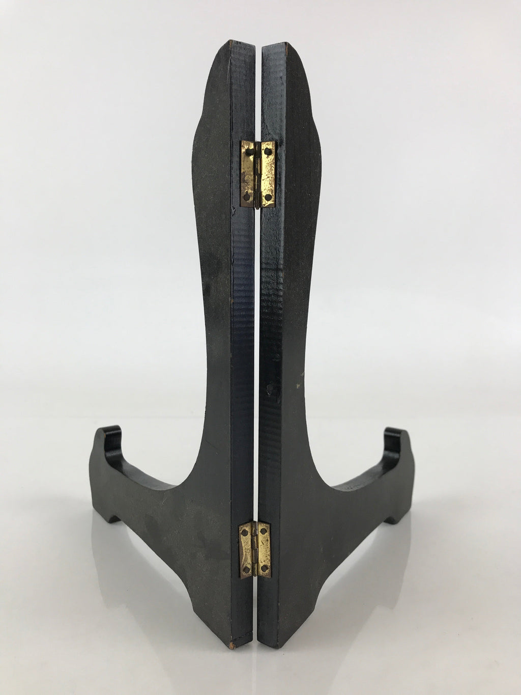 Japanese Wooden Plate Stand Picture Frame Stand Vtg Display Saratate Black JK459