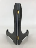 Japanese Wooden Plate Stand Picture Frame Stand Vtg Display Saratate Black JK459