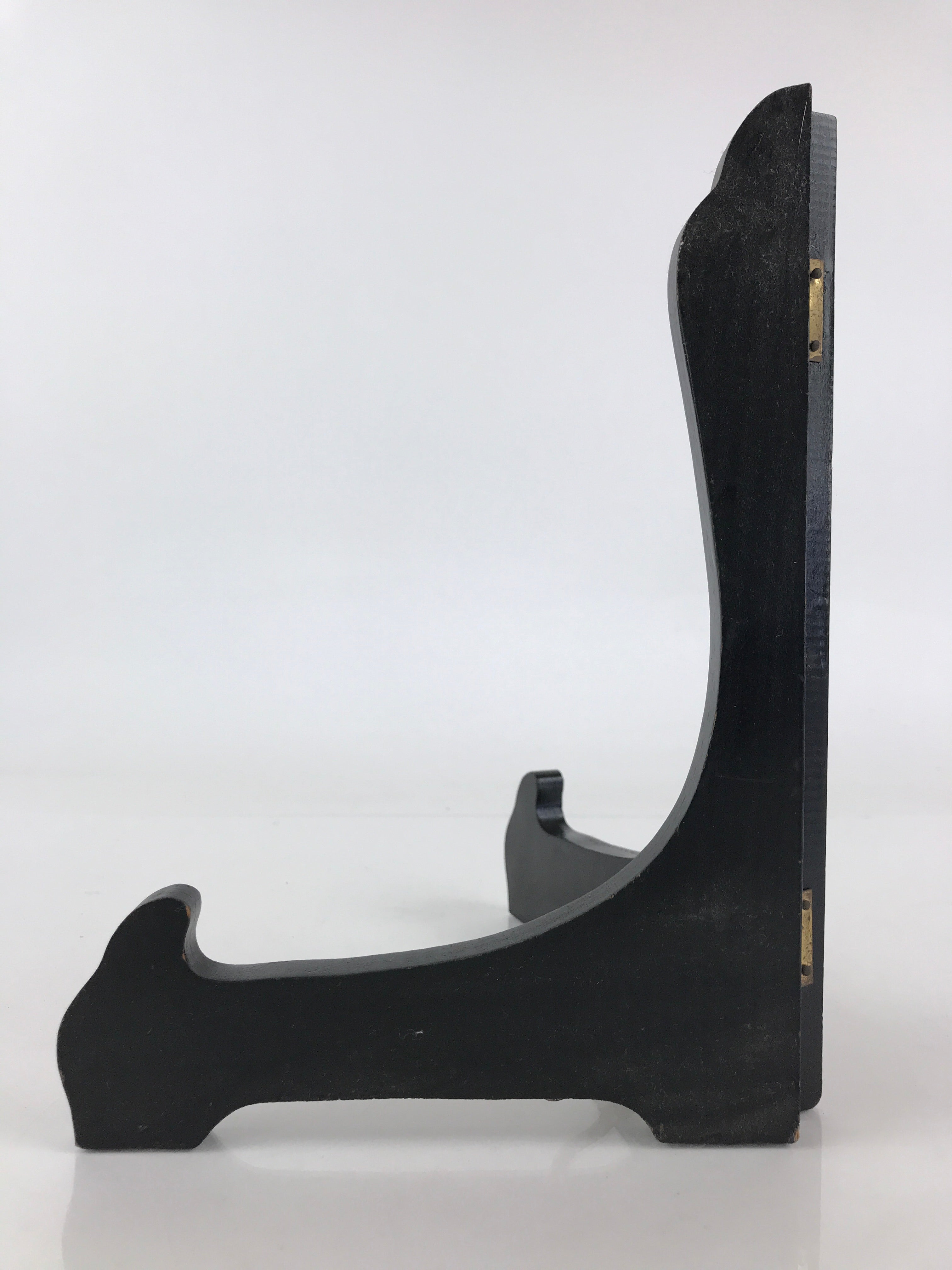 Japanese Wooden Plate Stand Picture Frame Stand Vtg Display Saratate Black JK459