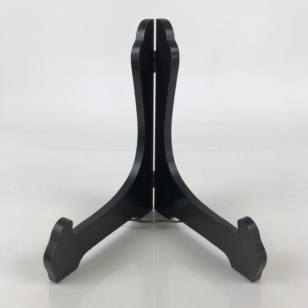 Japanese Wooden Plate Stand Picture Frame Stand Vtg Display Saratate Black JK459
