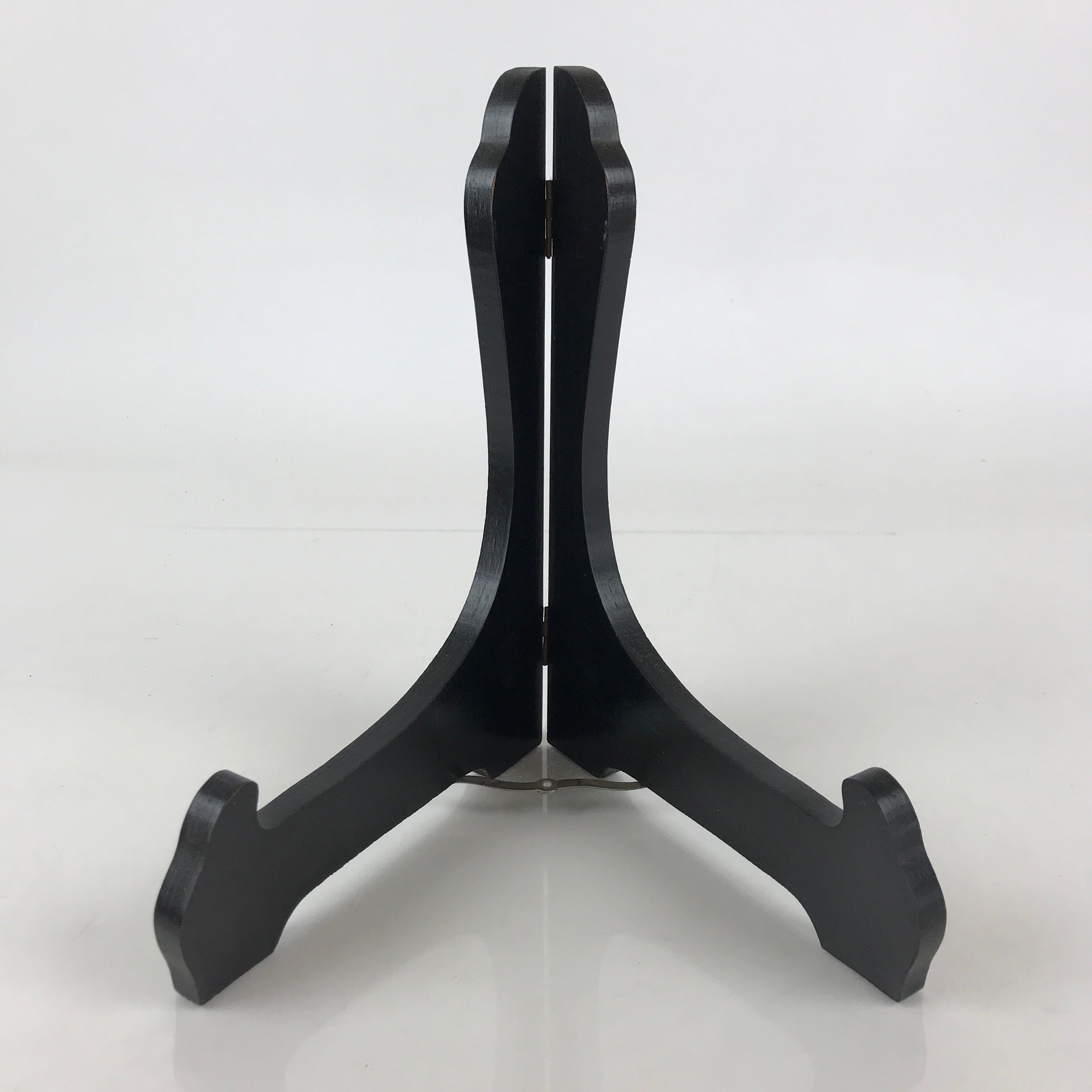 Japanese Wooden Plate Stand Picture Frame Stand Vtg Display Saratate Black JK459