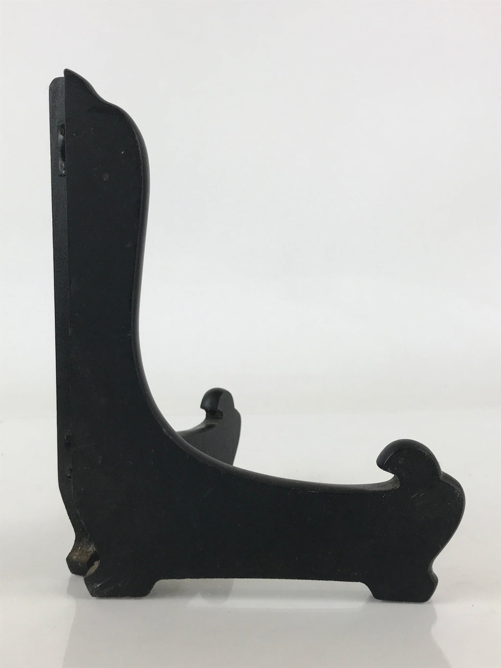 Japanese Wooden Plate Stand Picture Frame Stand Vtg Display Saratate Black JK461