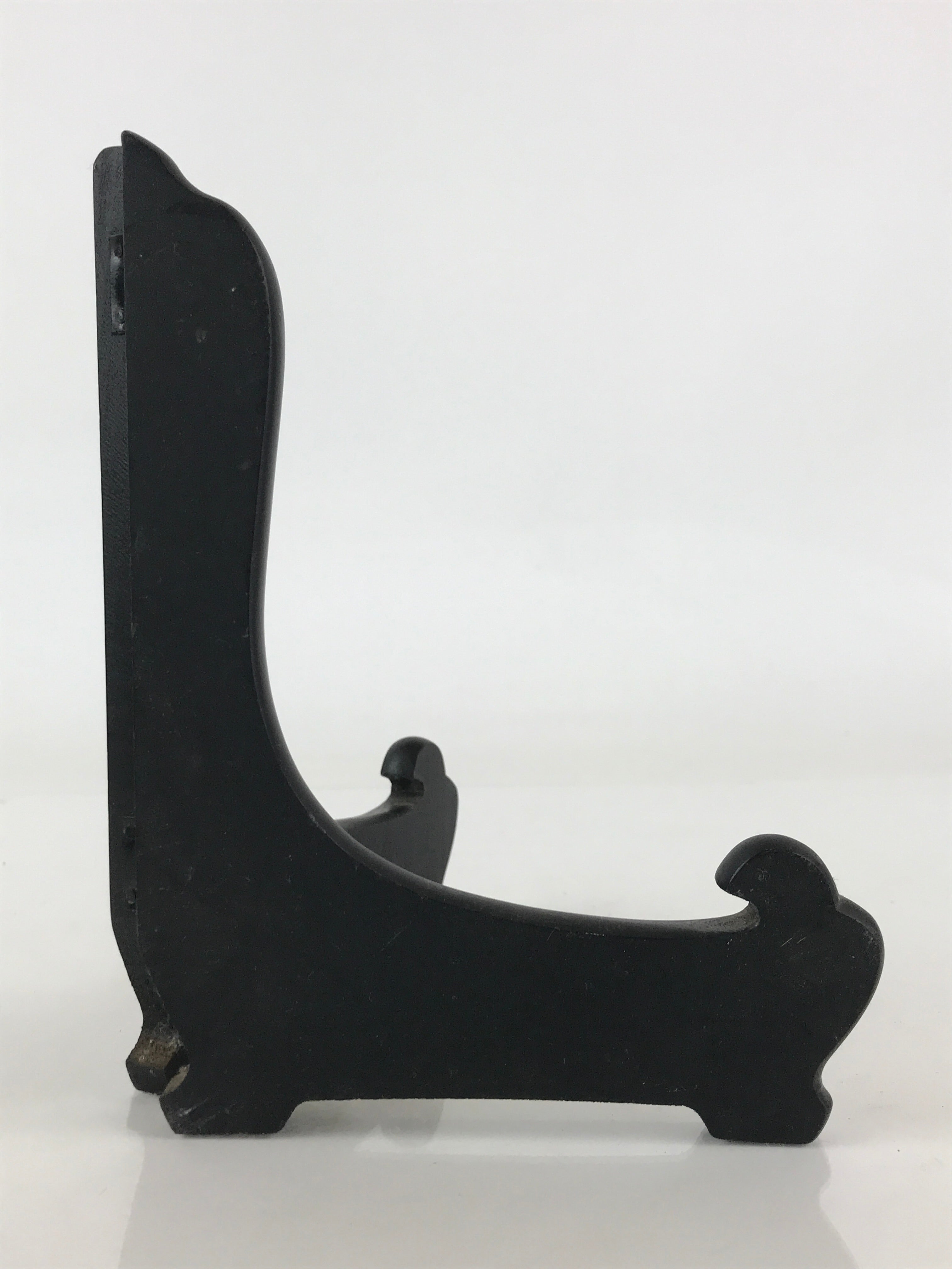Japanese Wooden Plate Stand Picture Frame Stand Vtg Display Saratate Black JK461