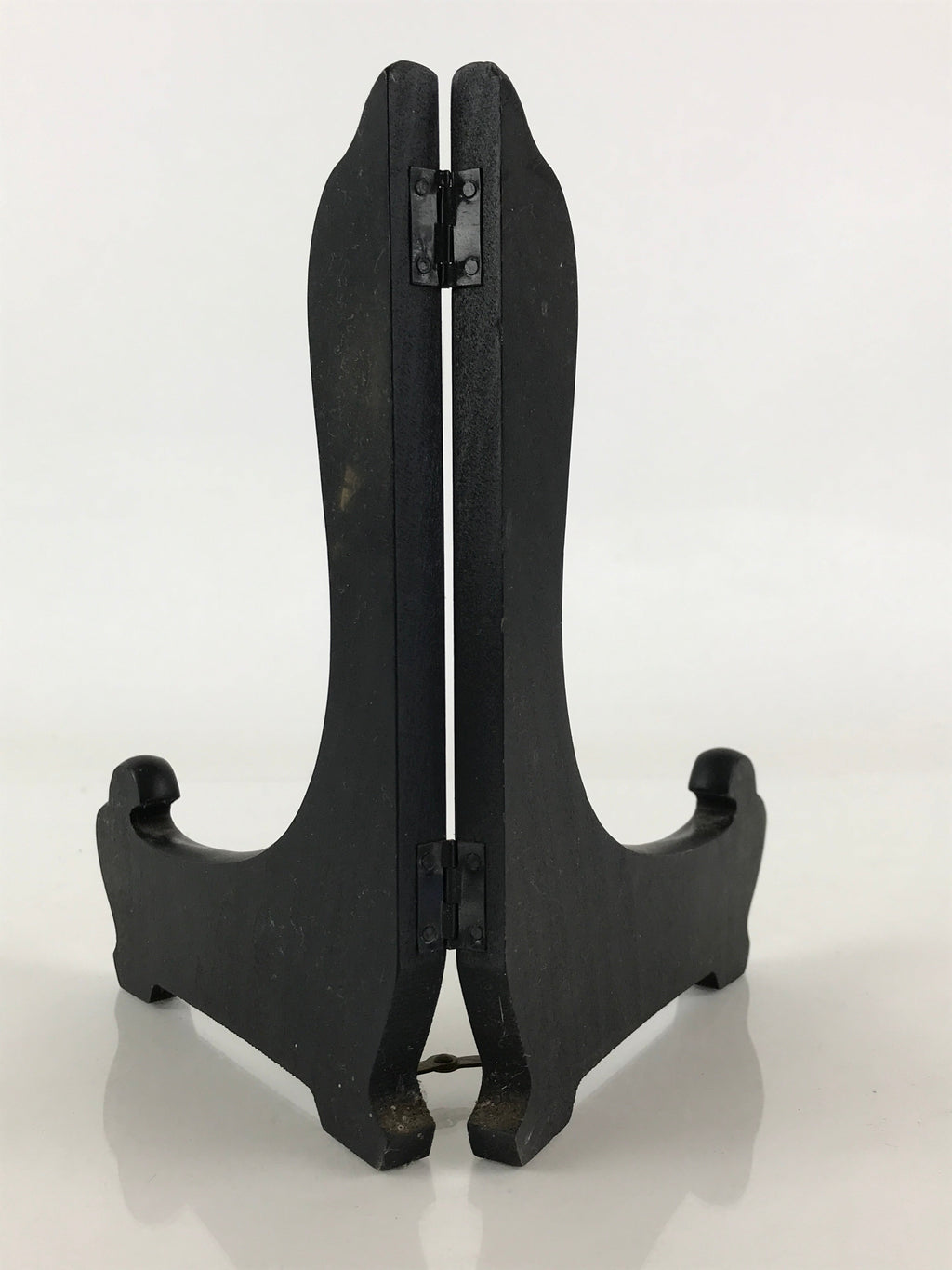 Japanese Wooden Plate Stand Picture Frame Stand Vtg Display Saratate Black JK461
