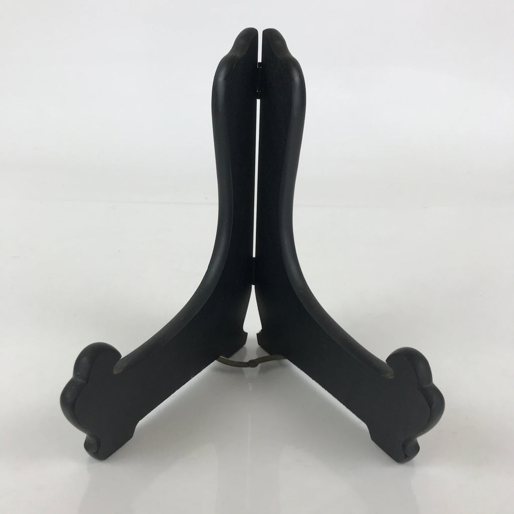 Japanese Wooden Plate Stand Picture Frame Stand Vtg Display Saratate Black JK461
