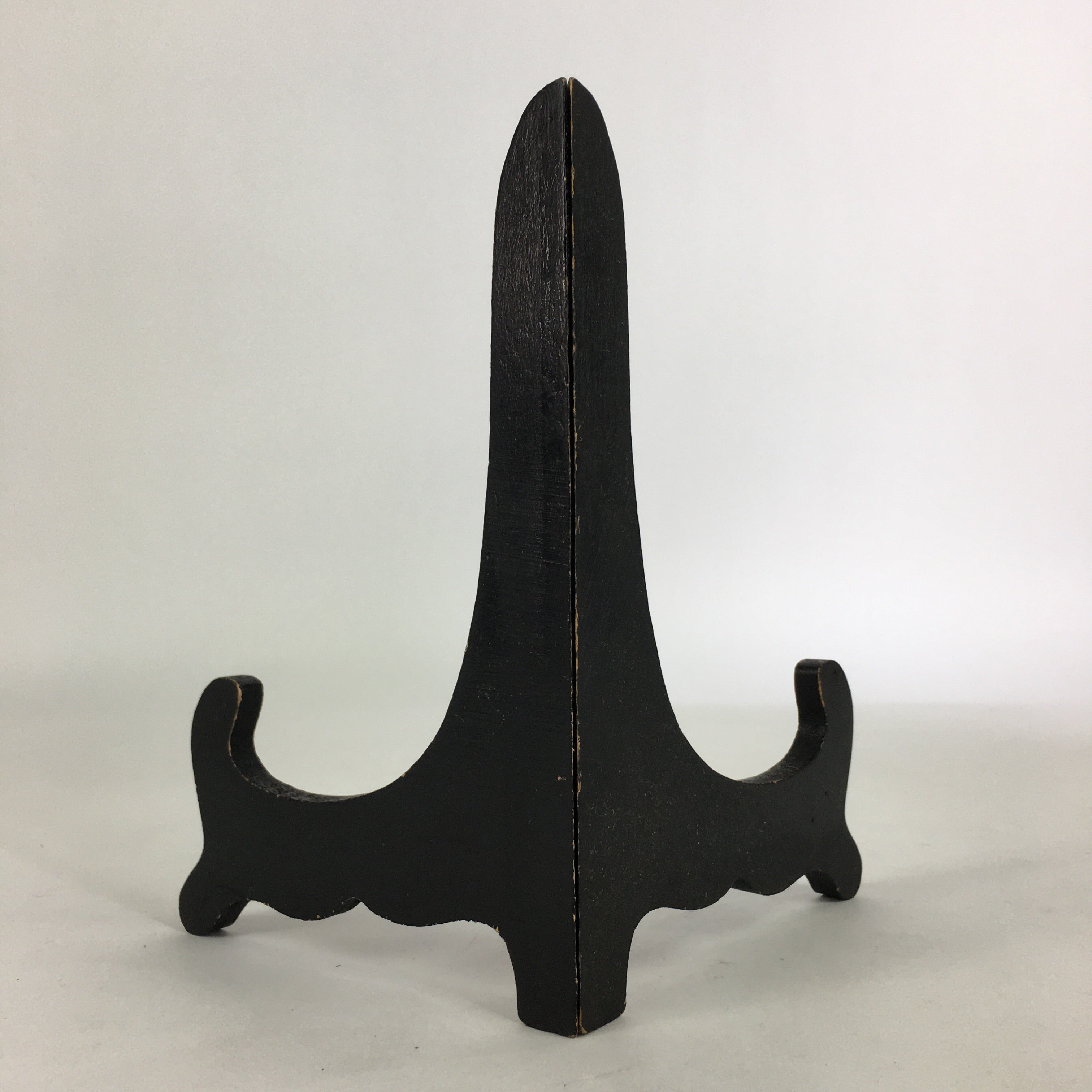 Japanese Wooden Plate Stand Vtg Picture Plate Display Saratate Black JK327