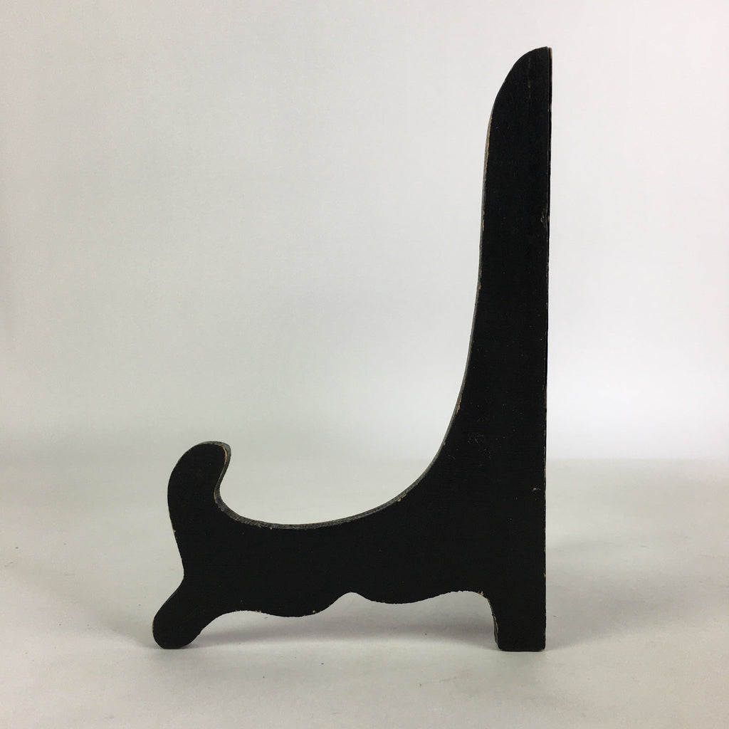 Japanese Wooden Plate Stand Vtg Picture Plate Display Saratate Black JK327