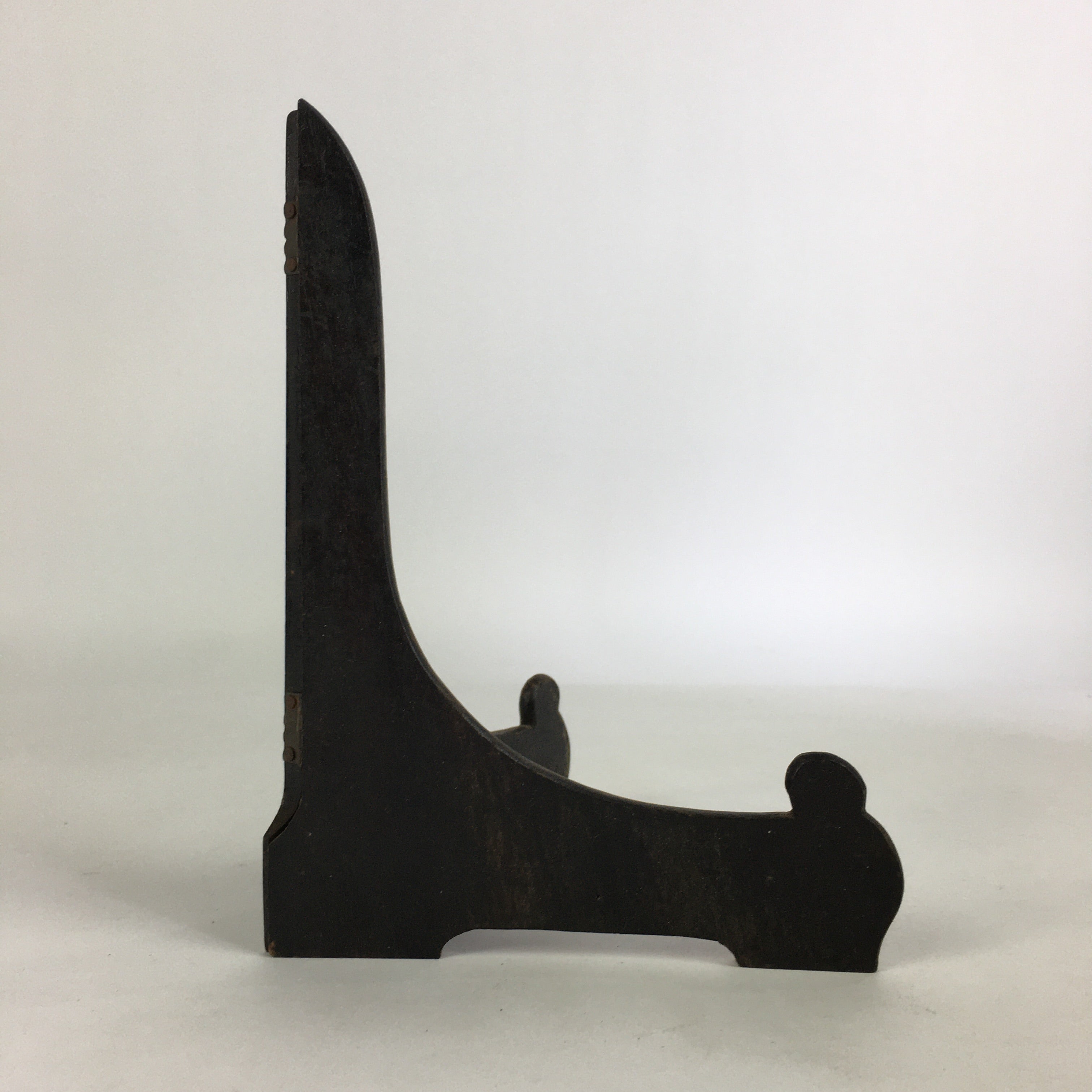 Japanese Wooden Plate Stand Vtg Picture Plate Display Saratate Black JK328