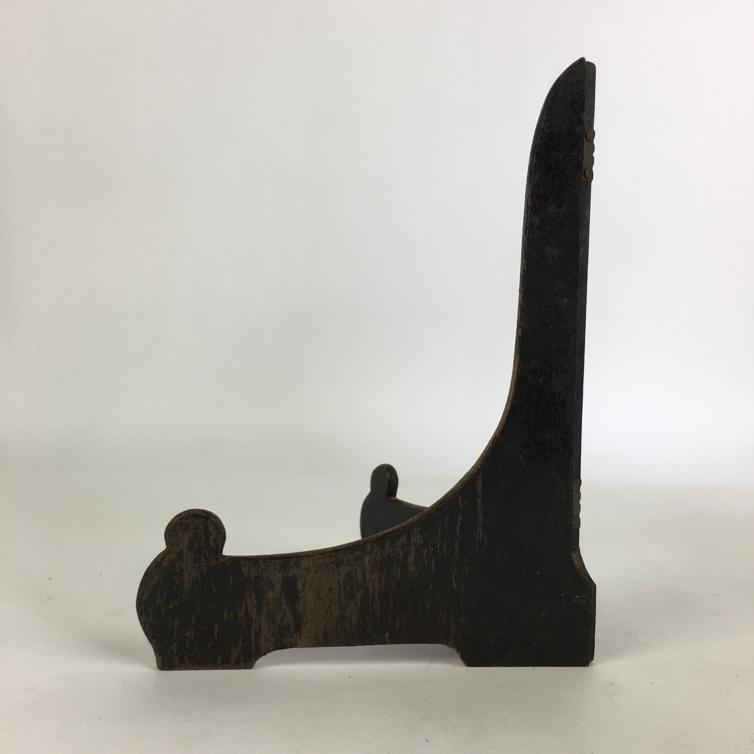 Japanese Wooden Plate Stand Vtg Picture Plate Display Saratate Black JK328