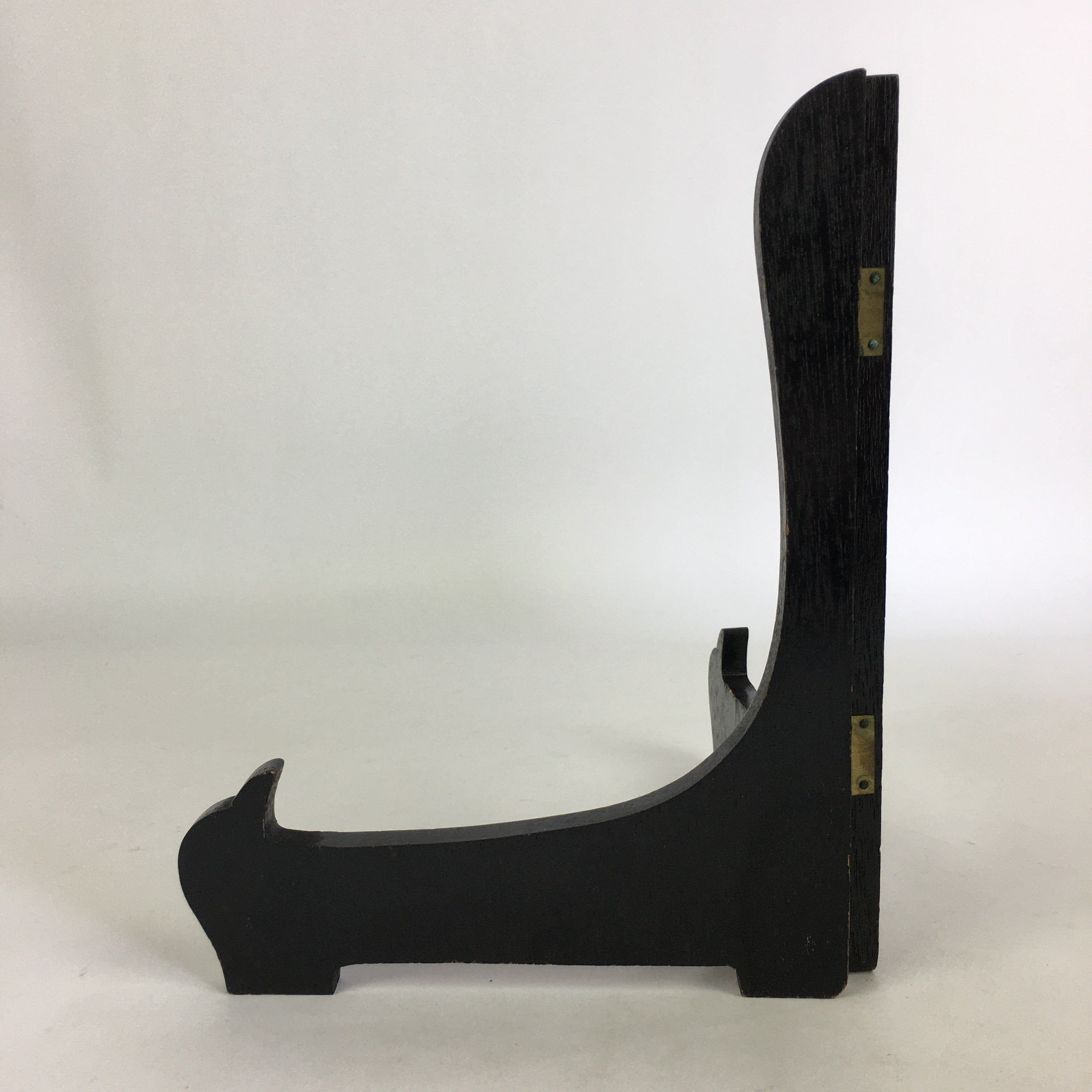 Japanese Wooden Plate Stand Vtg Picture Plate Display Saratate Black JK333