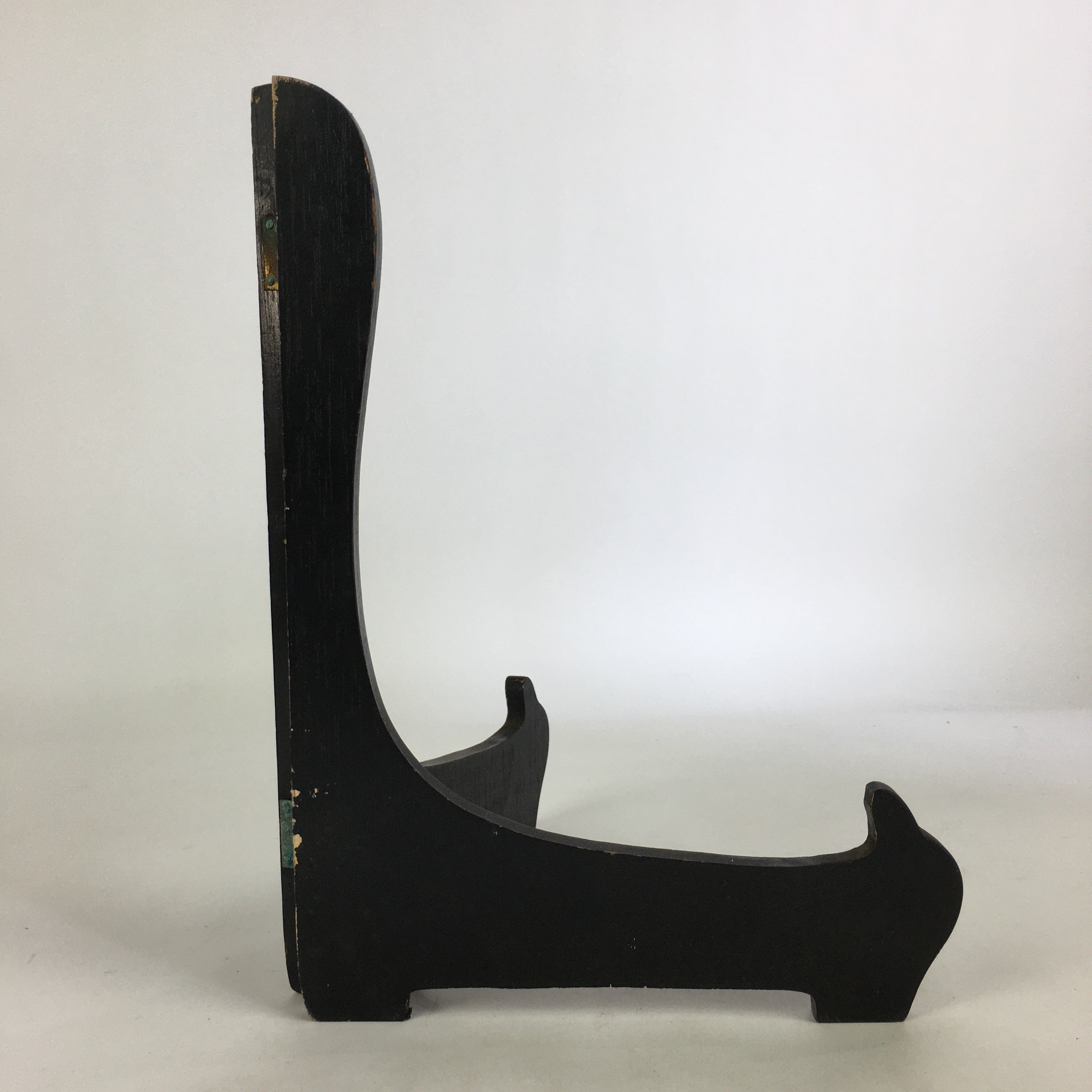 Japanese Wooden Plate Stand Vtg Picture Plate Display Saratate Black JK334