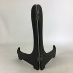 Japanese Wooden Plate Stand Vtg Picture Plate Display Saratate Black JK334