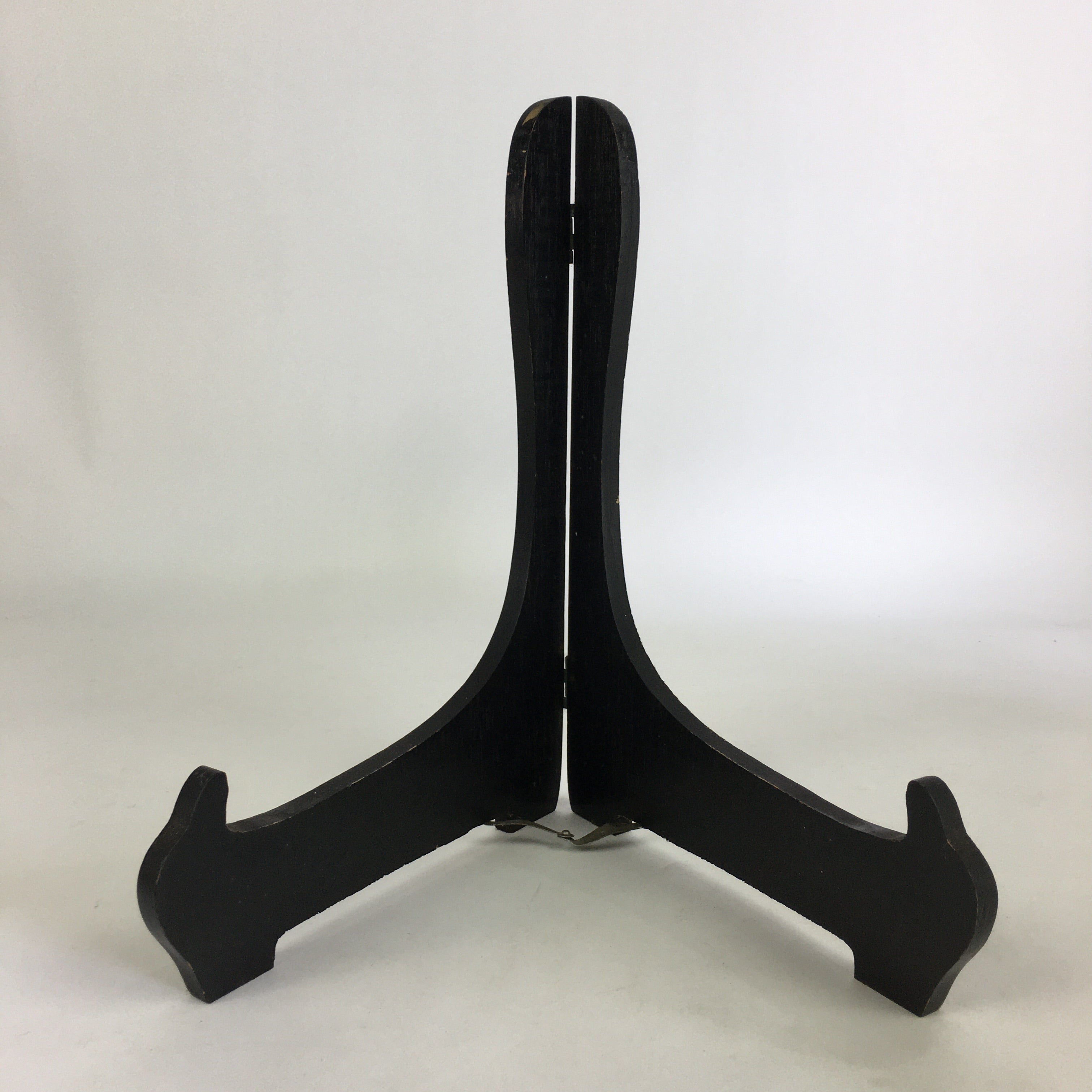 Japanese Wooden Plate Stand Vtg Picture Plate Display Saratate Black JK334