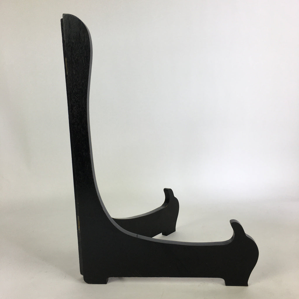 Japanese Wooden Plate Stand Vtg Picture Plate Display Saratate Black JK336