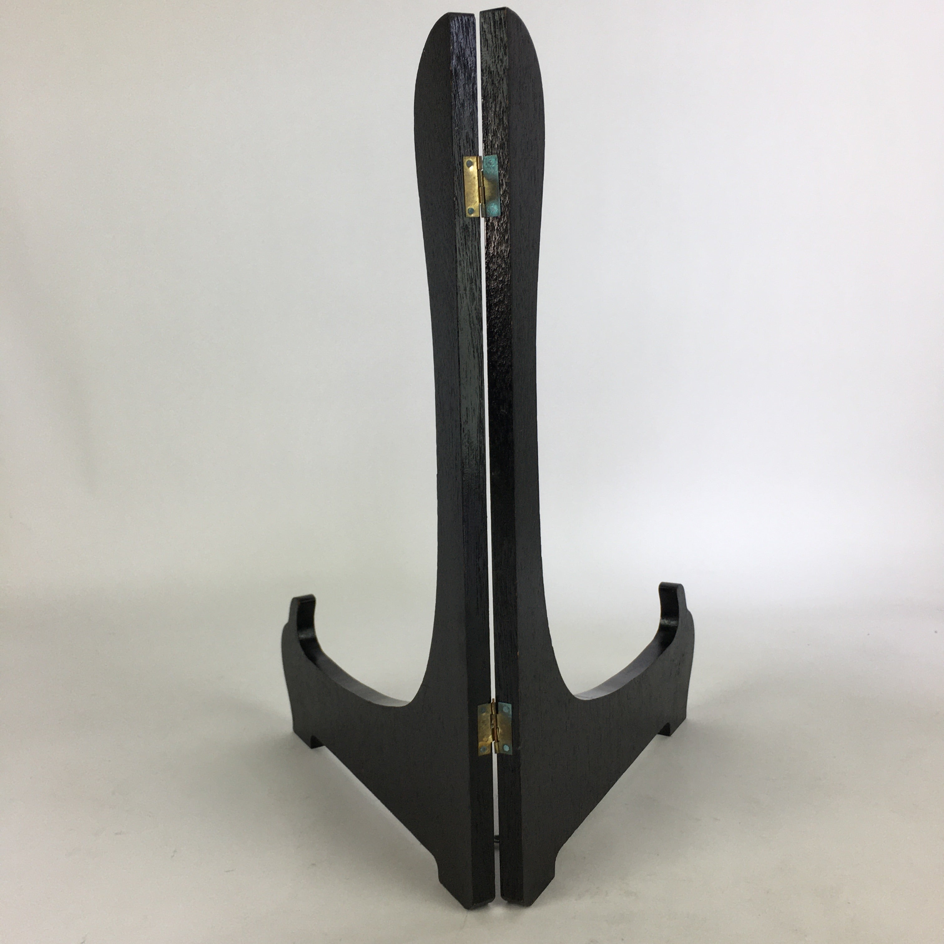 Japanese Wooden Plate Stand Vtg Picture Plate Display Saratate Black JK336