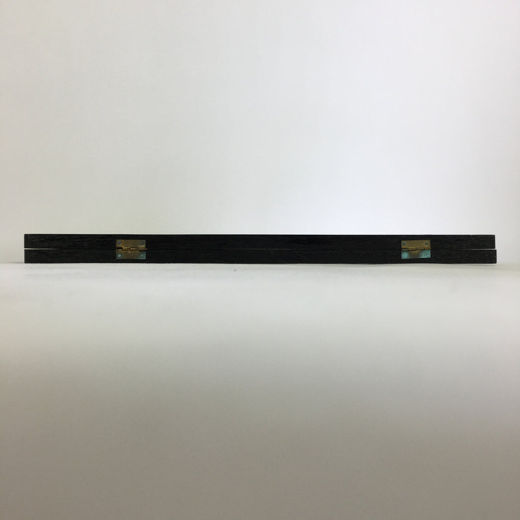 Japanese Wooden Plate Stand Vtg Picture Plate Display Saratate Black JK336
