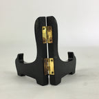 Japanese Wooden Plate Stand Vtg Picture Plate Display Saratate Black JK337