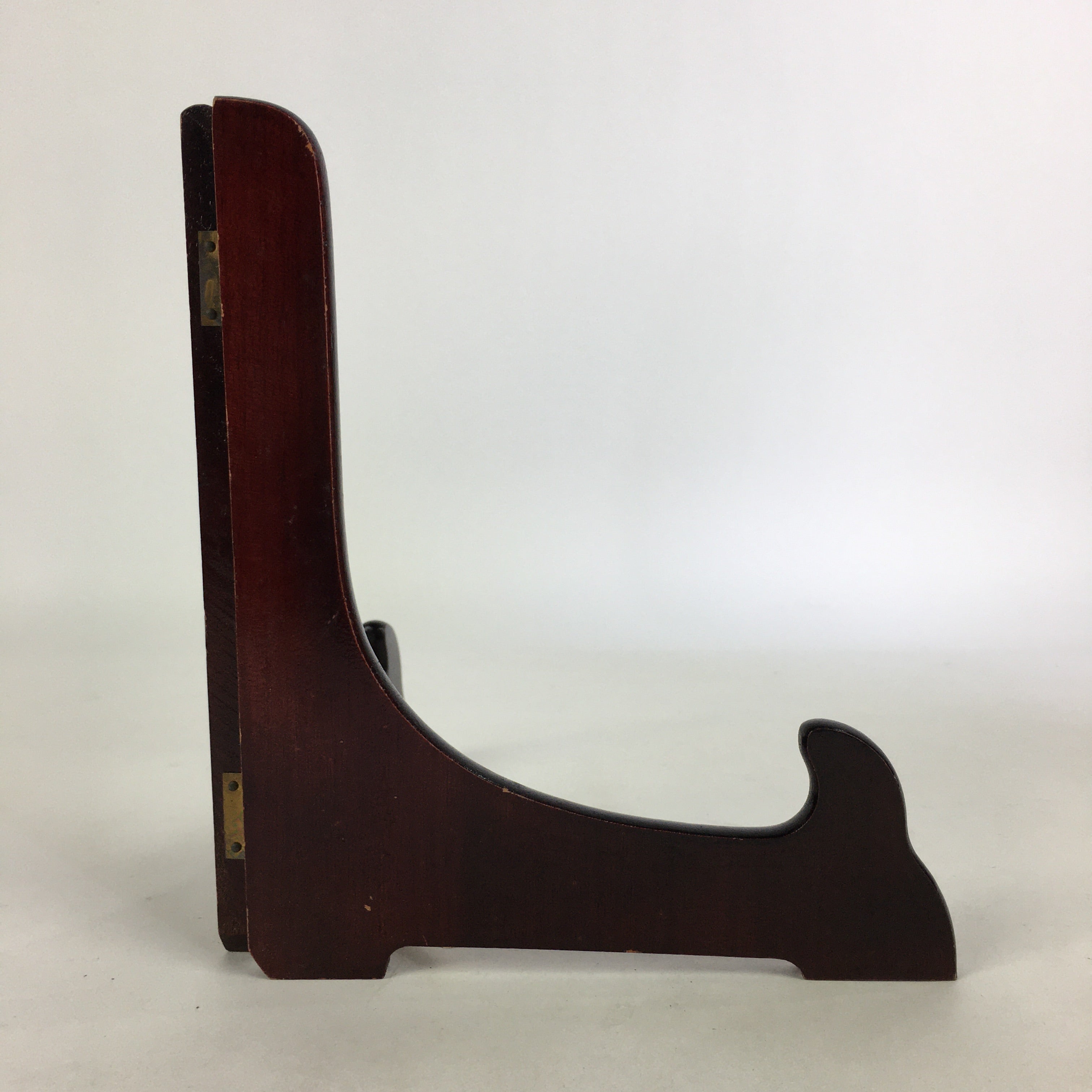 Japanese Wooden Plate Stand Vtg Picture Plate Display Saratate Brown JK332