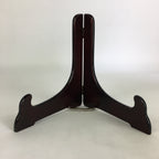 Japanese Wooden Plate Stand Vtg Picture Plate Display Saratate Brown JK332