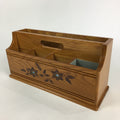Japanese Wooden Room Rack Cherry Bark Vtg Book TV Remote Controller T316