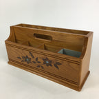 Japanese Wooden Room Rack Cherry Bark Vtg Book TV Remote Controller T316