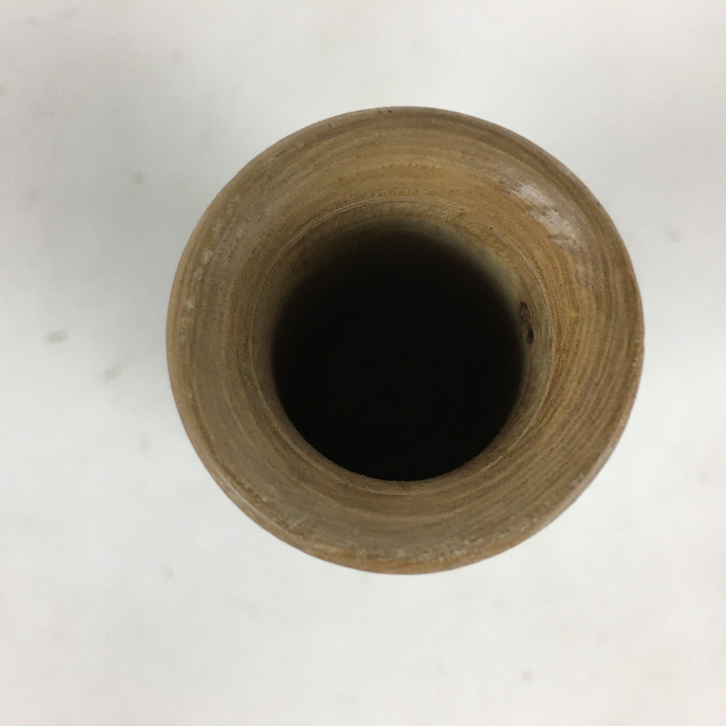 Japanese Wooden Sake Bottle Vtg Hollow Out Wood Tokkuri Brown TS385