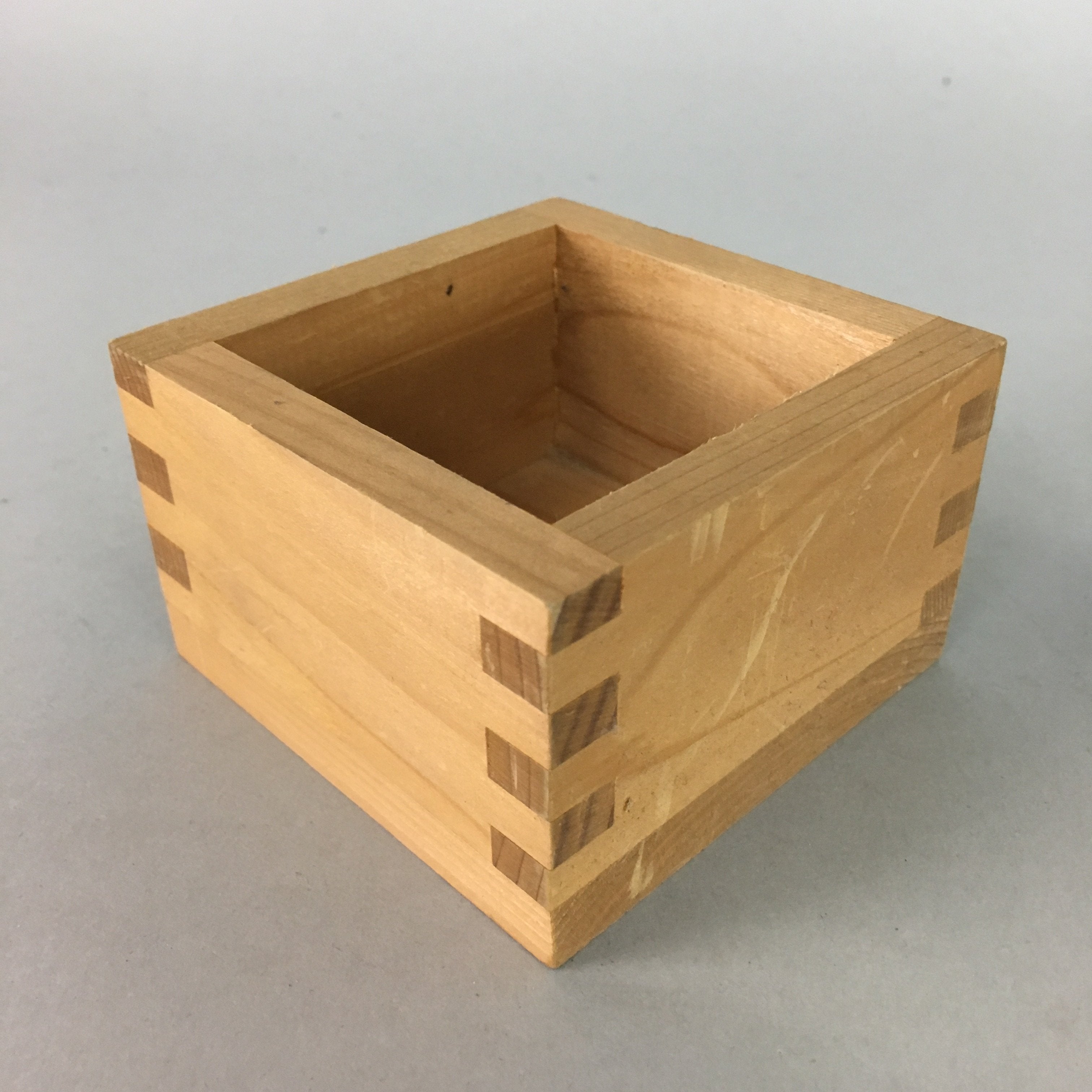 Japanese Wooden Sake Cup Guinomi Sakazuki Vtg Masu Natural UR186
