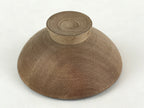 Japanese Wooden Sake Cup Vtg Fuji Mountain Guinomi Ochoko Sakazuki Brown G71